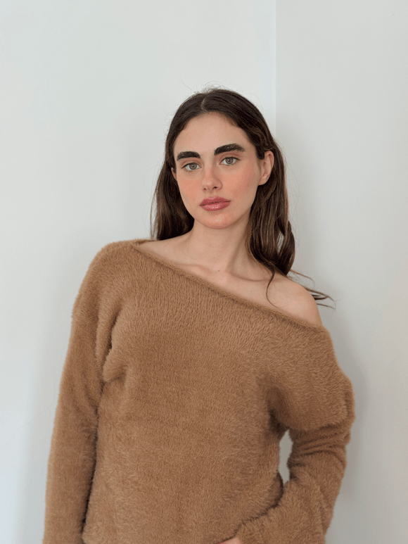 Retrobird Camel Yumuşak Soft Tüylü Cozy Triko Kazak