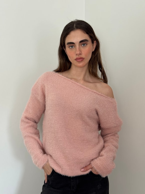 Retrobird Pembe Yumuşak Soft Tüylü Cozy Triko Kazak