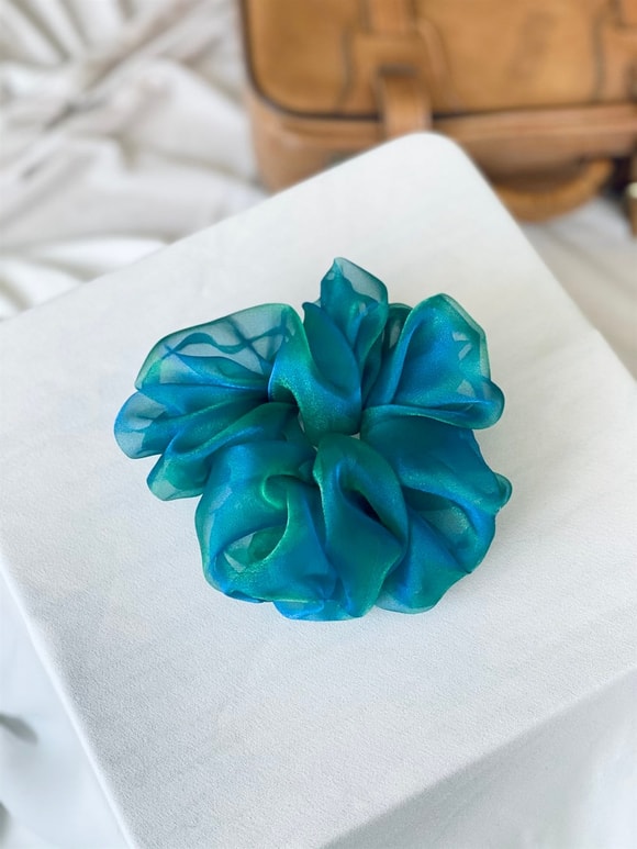 Retrobird Standart Boyutlu Petrol Renkli Scrunchie Simit Toka
