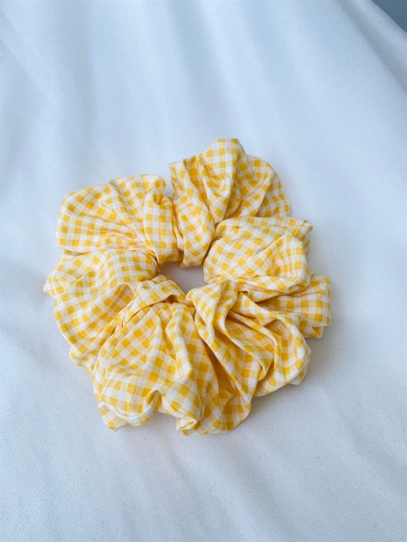 Retrobird Standart Boyutlu Sarı Renkli Büyük Boy Scrunchie Simit Toka
