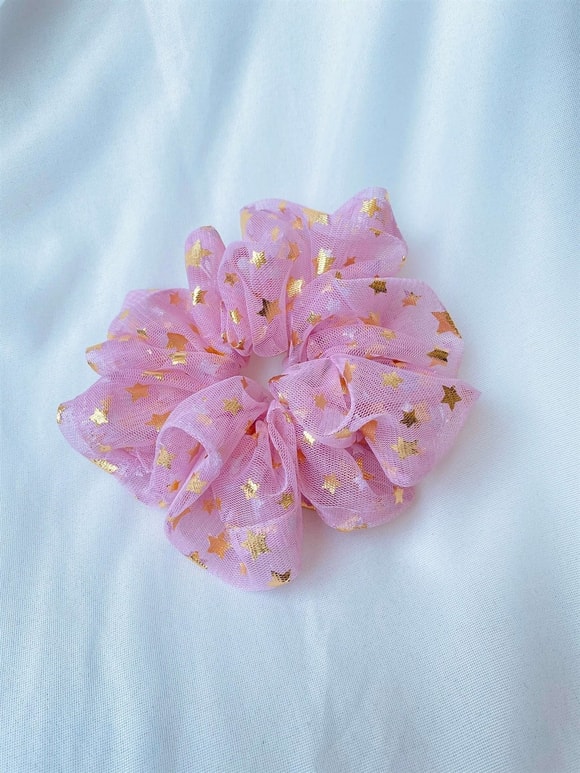 Retrobird Standart Boyutlu Pembe Renkli Büyük Boy Scrunchie Simit Toka