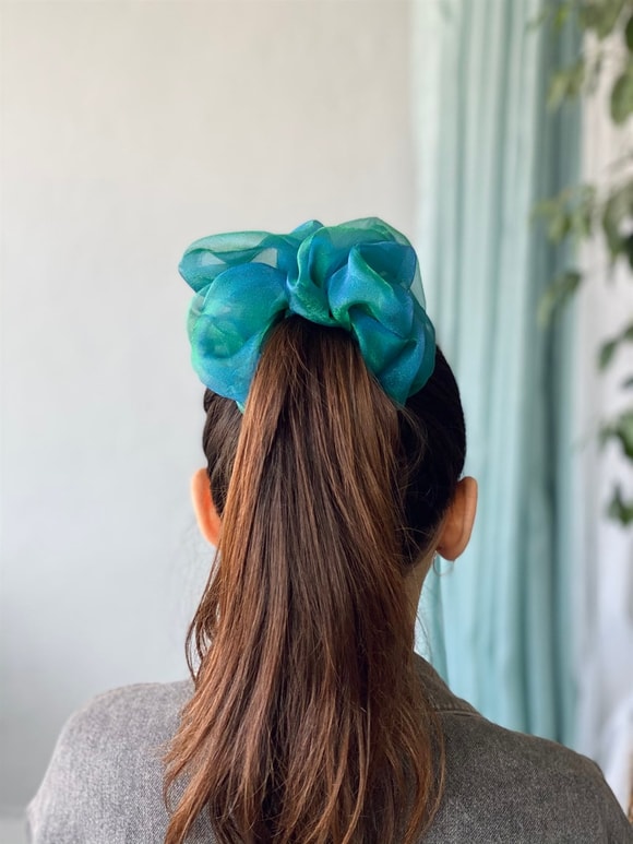Retrobird Standart Boyutlu Petrol Renkli Scrunchie Simit Toka