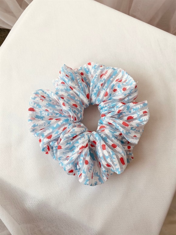 Retrobird Standart Boyutlu Karışık Renkli Scrunchie Simit Toka