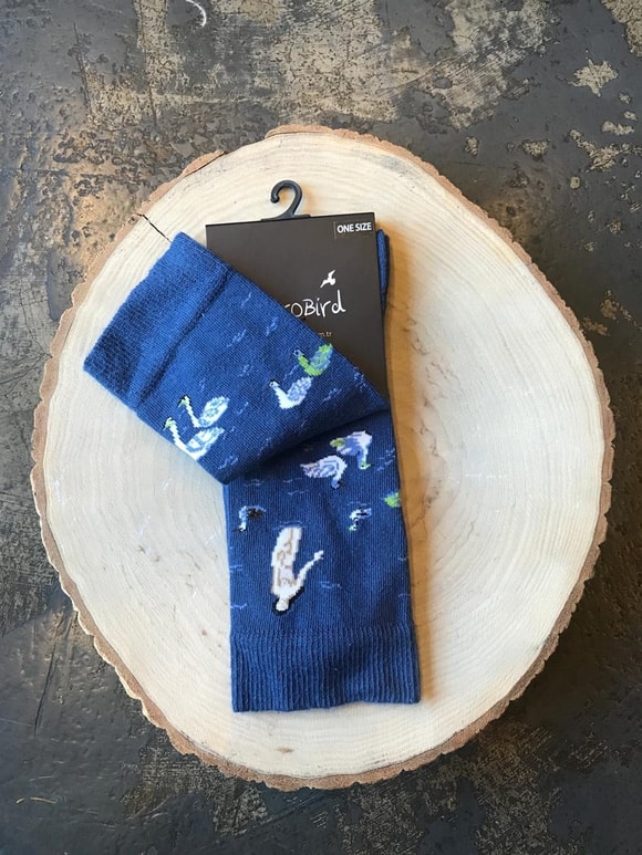 Retrobird Pamuklu Tek Çift Lacivert Renkli Unisex Tablo Çorap
