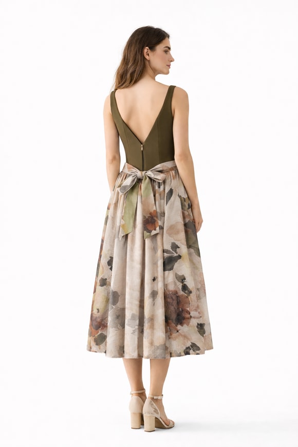Retrobird 50s Belle Corset Midi Elbise