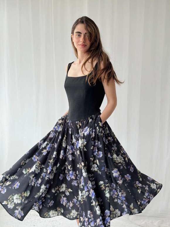 Retrobird 50s Belle Corset Midi Elbise