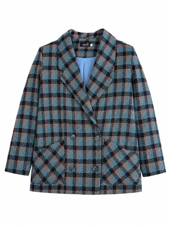 Retrobird 90'lar Retro Model Oversize Tasarım Ekose Ceket