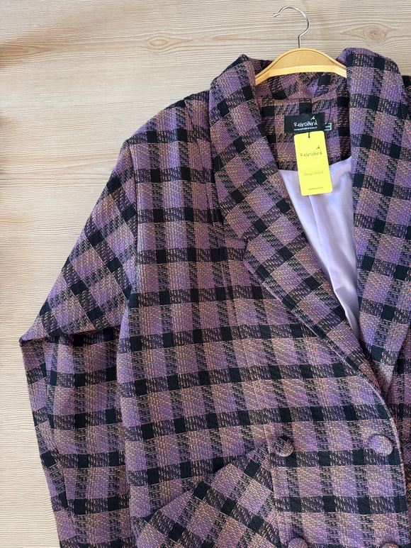Retrobird 90'lar Retro Model Oversize Tasarım Ekose Ceket