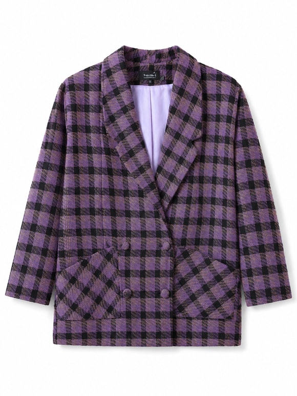Retrobird 90'lar Retro Model Oversize Tasarım Ekose Ceket