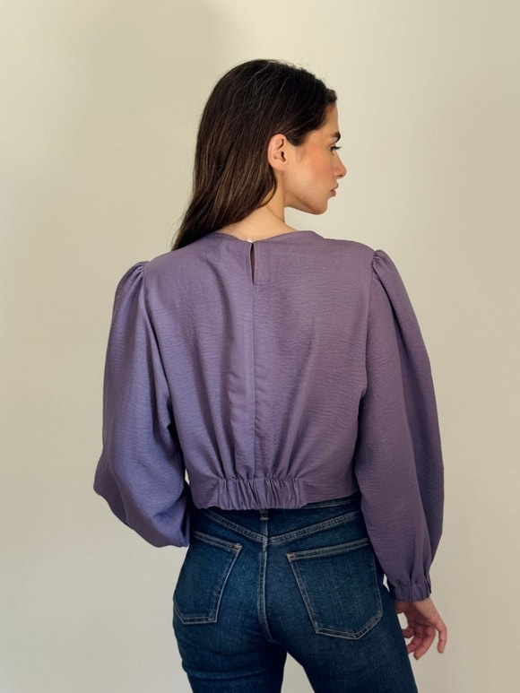 Retrobird Alisa Kapaklı Retro Mor Gömlek