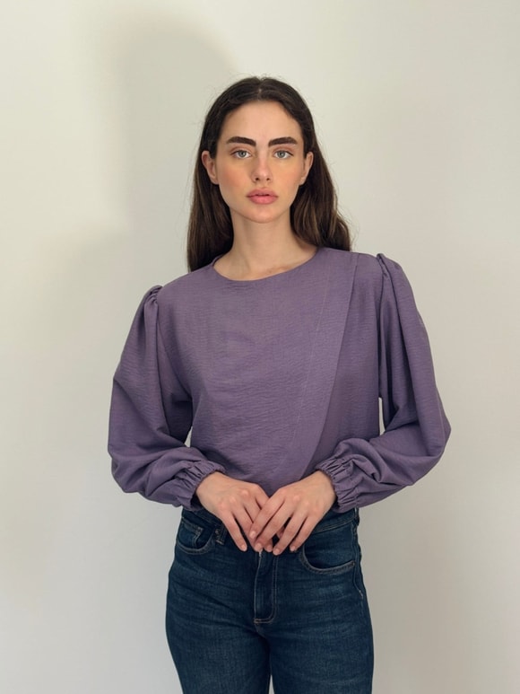 Retrobird Alisa Kapaklı Retro Mor Gömlek
