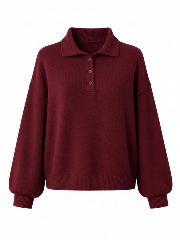 Retrobird Bordo Polo Yaka Basic Kazak