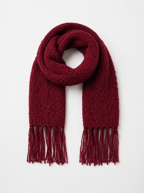 Retrobird Büyük Boy Soft Buklet Bordo Örgü Atkı