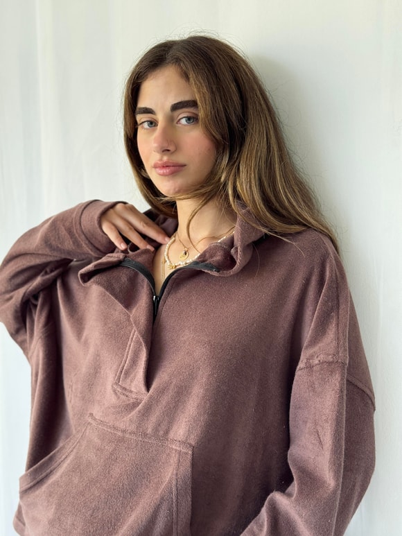 Retrobird Havlu Kumaş Oversize Kapüşonlu Sweatshirt