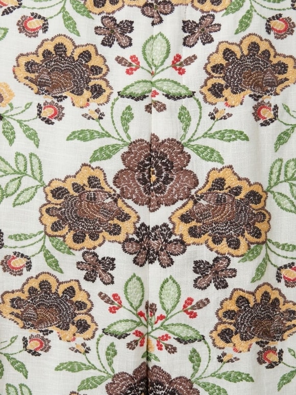 Retrobird Josie Retro Çiçek Desenli Geniş Paça Çok Renkli Pantolon