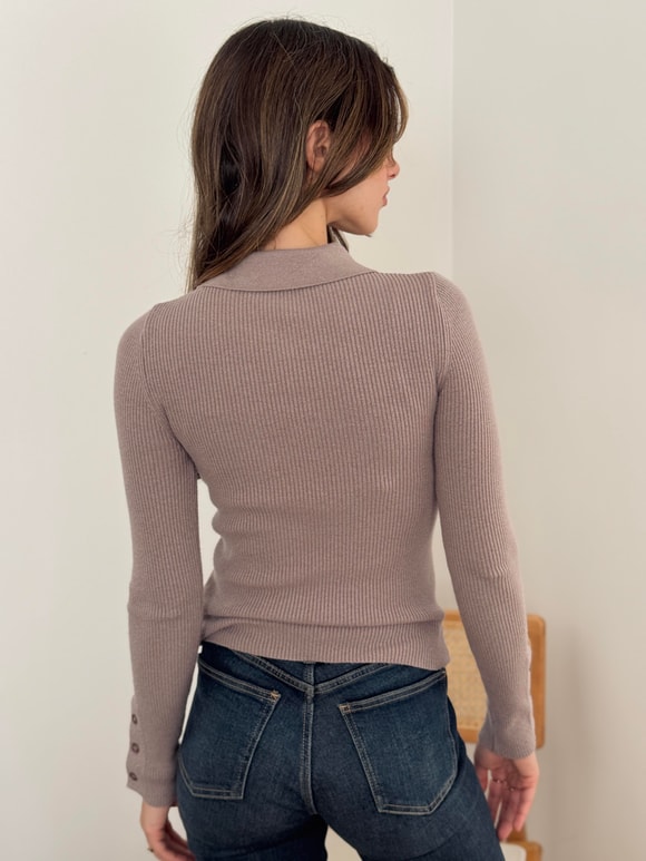 Retrobird Likralı İnce Premium Polo Yaka Basic Kazak