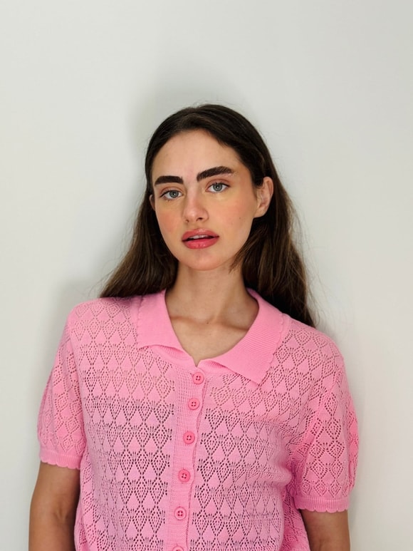 Retrobird Lora Dantel Pembe Yazlık Triko