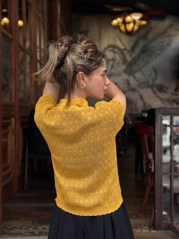 Retrobird Lora Dantel Tarçın Yazlık Triko