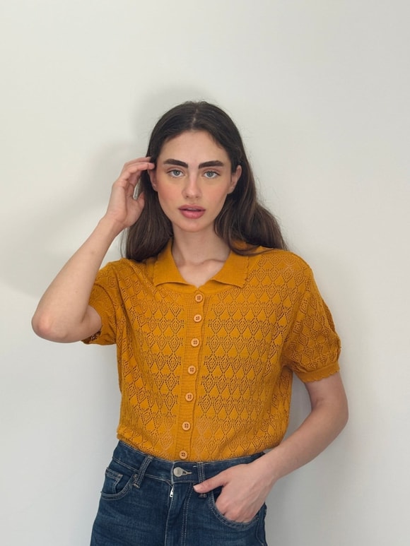 Retrobird Lora Dantel Tarçın Yazlık Triko
