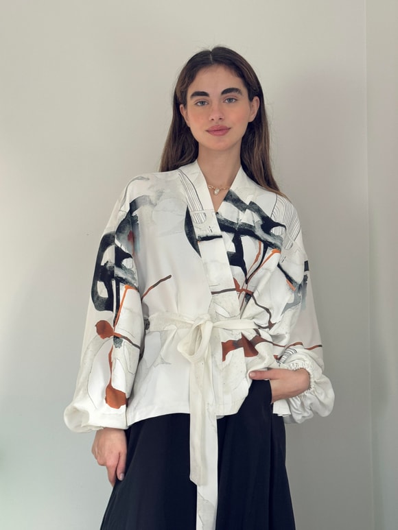 Retrobird Mini Wrap Bluz Kimono