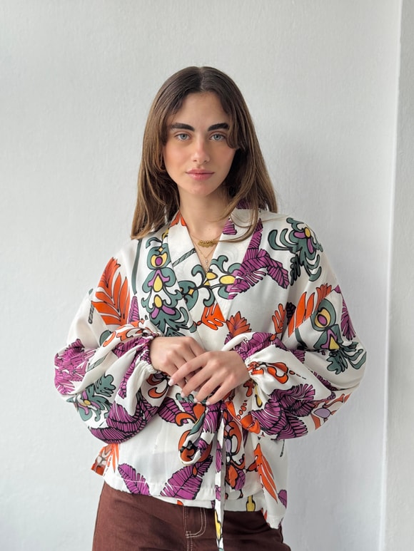Retrobird Mini Wrap Bluz Kimono