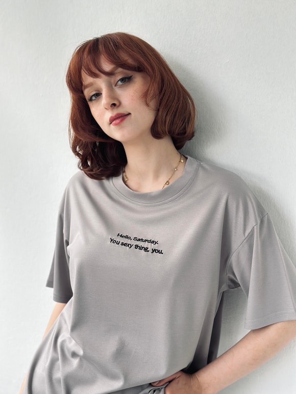 Retrobird Nakışlı Saturday Unisex Oversize Tişört