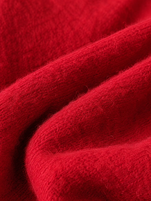 Retrobird Rosalie Oversize Polo Yaka Çift Fermuarlı Kırmızı Triko Hırka