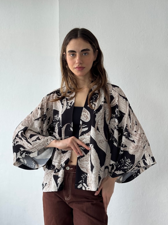 Retrobird Tasarım Boho Desen Mini Kimono
