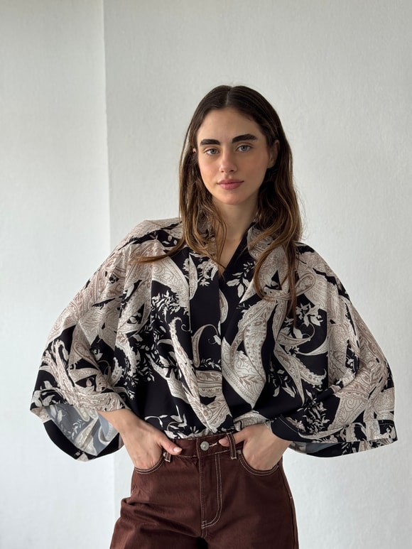 Retrobird Tasarım Boho Desen Mini Kimono