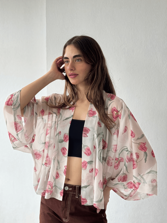 Retrobird Tasarım Boho Desen Mini Kimono
