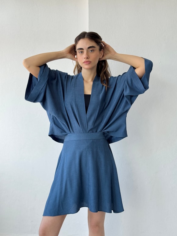 Retrobird Tasarım Boho Mini Kimono