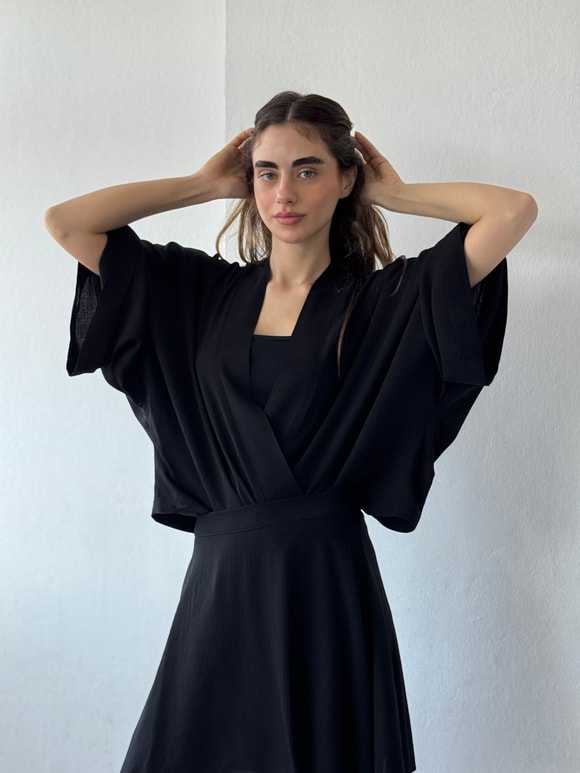 Retrobird Tasarım Boho Mini Kimono