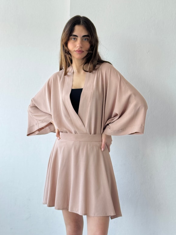 Retrobird Tasarım Boho Mini Kimono