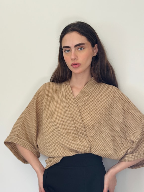Retrobird Tasarım Transparan Dantel Boho Mini Kimono