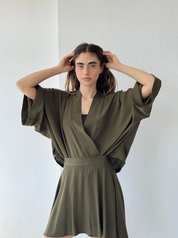 Retrobird Tasarım Boho Mini Kimono