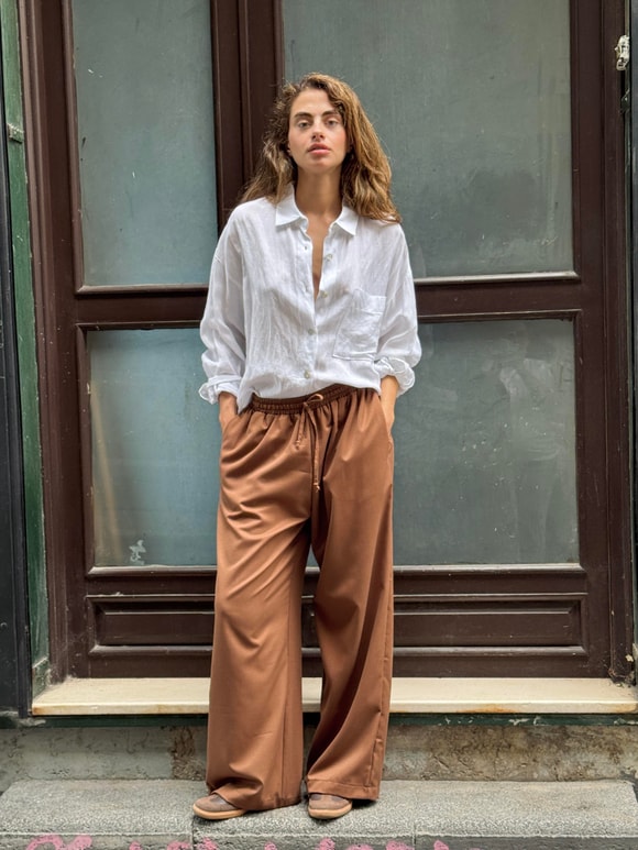 Retrobird Tasarım Bol Kesim Relax Pantolon