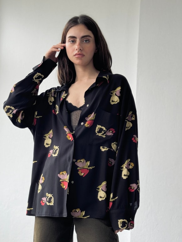 Retrobird Tasarım Boyfriend  Gömlek