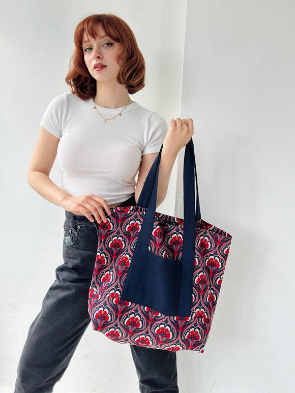 Retrobird Tasarım Kabartma Jakar Dokuma Tote Çanta Shopping Bag