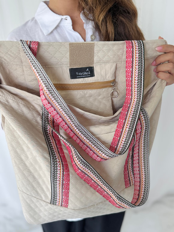Retrobird Tasarım Kapitone Tote Çanta Shopping Bag