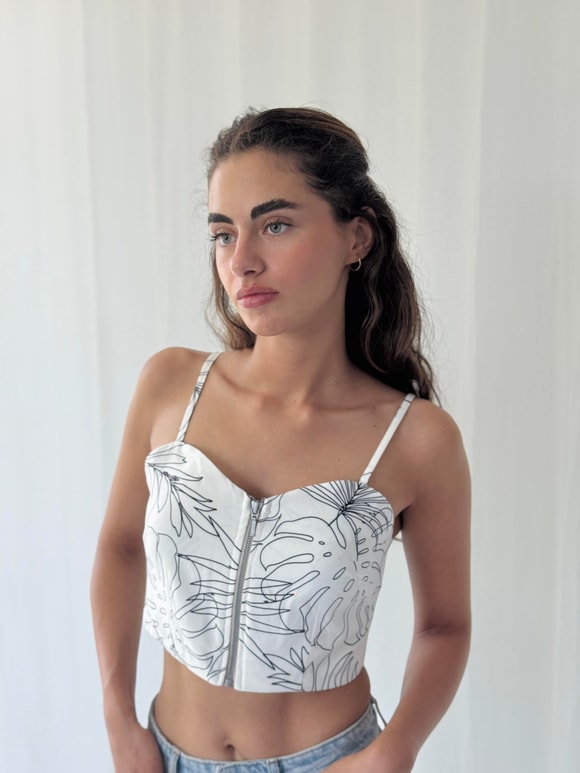 Retrobird Tasarım Önden Fermuarlı Büstiyer