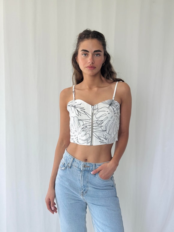 Retrobird Tasarım Önden Fermuarlı Büstiyer