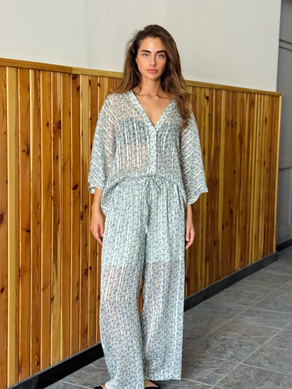 Retrobird Tasarım Şort Astarlı Şifon Pantolon