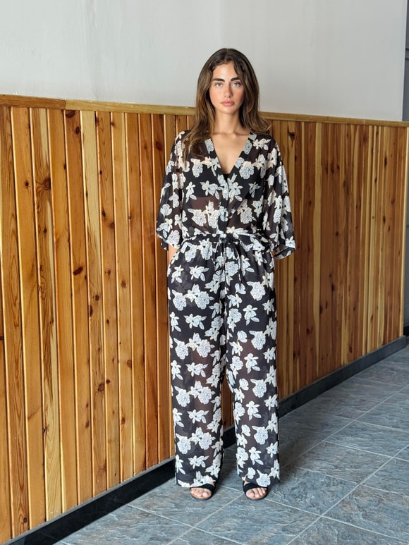 Retrobird Tasarım Şort Astarlı Şifon Pantolon