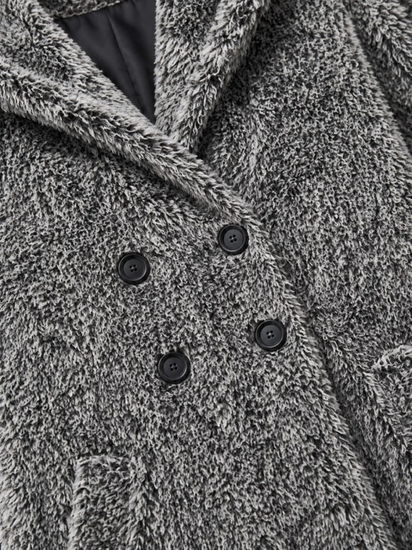 Retrobird Urban Retro Kapüşonlu Oversize Gri Ceket Kaban