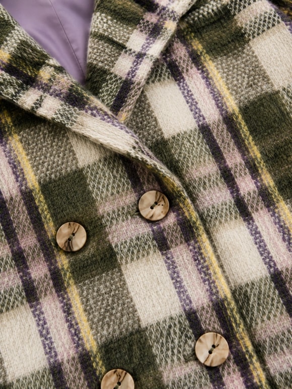Retrobird Urban Retro Kapüşonlu Oversize Yeşil Lila Ceket Kaban