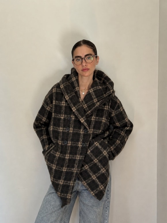 Retrobird Urban Retro Kapüşonlu Oversize Koyu Kahve Ceket Kaban