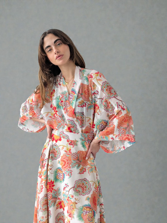 YENİ Retrobird Tasarım Boho Desen Mini Kimono