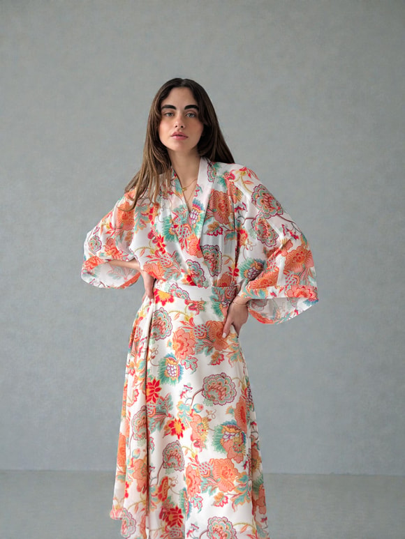 YENİ Retrobird Tasarım Boho Desen Mini Kimono