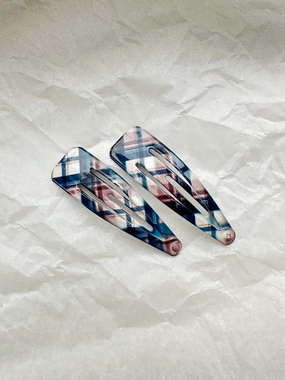 Retrobird 2'li Çıtçıtlı Bijuteri Ekose Toka Seti