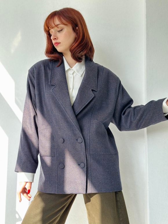 Retrobird 90'lar Retro Model Oversize Tasarım Yün Kaban Ceket